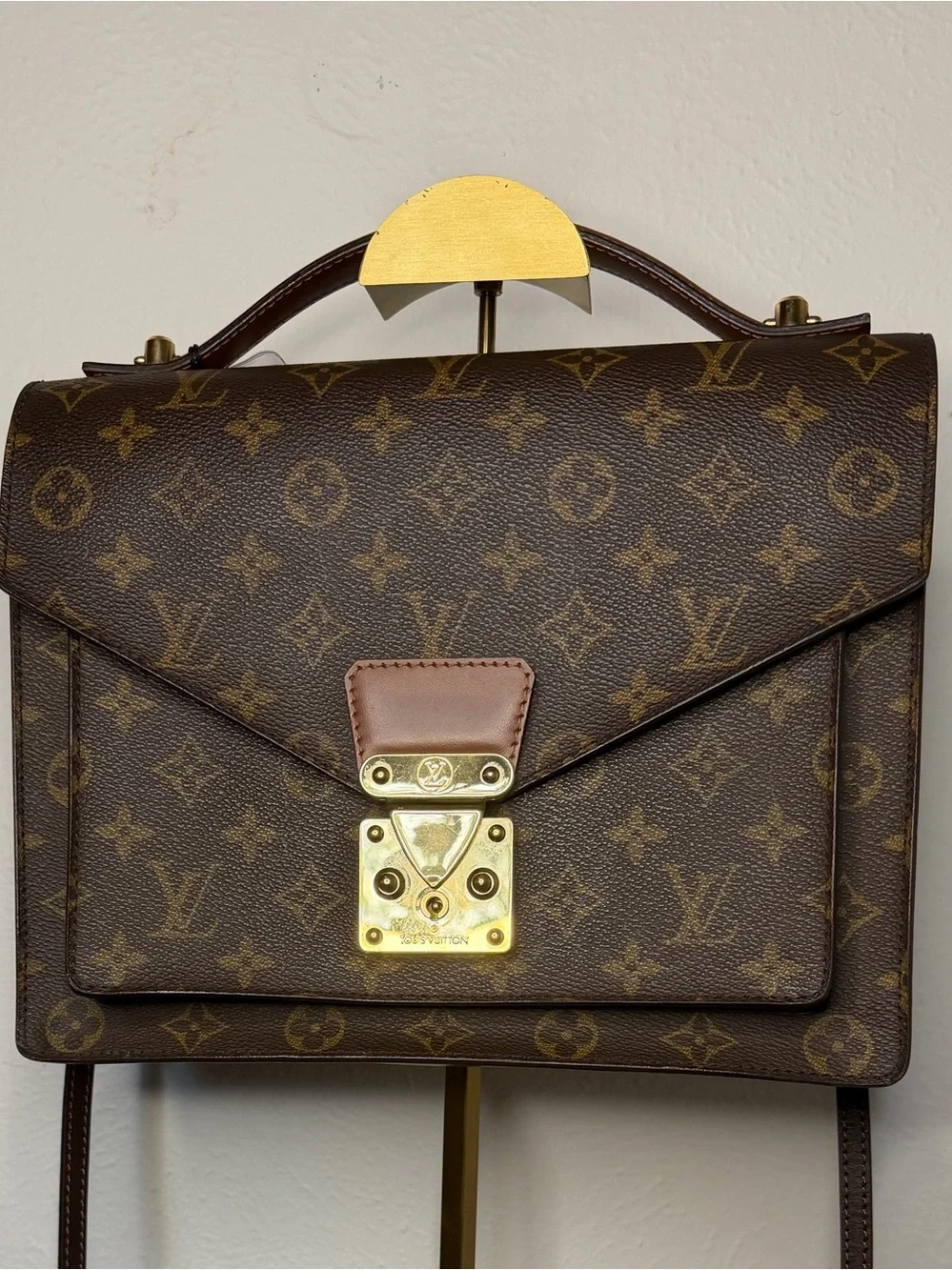 Louis Vuitton Monogram Canvas Brown Satchel with Top Handle and Strap